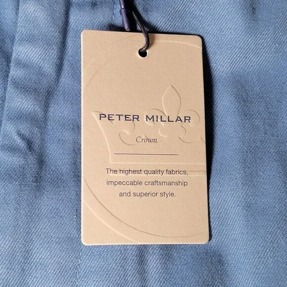 Peter Millar Pilot Twill Shorts Mens Size 33 Blue Chino Pima Cotton Stretch - Picture 3 of 15